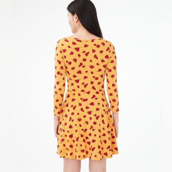 SERIOUSLY SOFT by AEROPOSTALE Floral Skater Dress in Yellow and Red - Picture 3 of 8